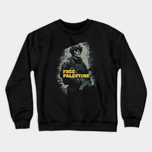 Free Palestine // Retro Solider Design Crewneck Sweatshirt